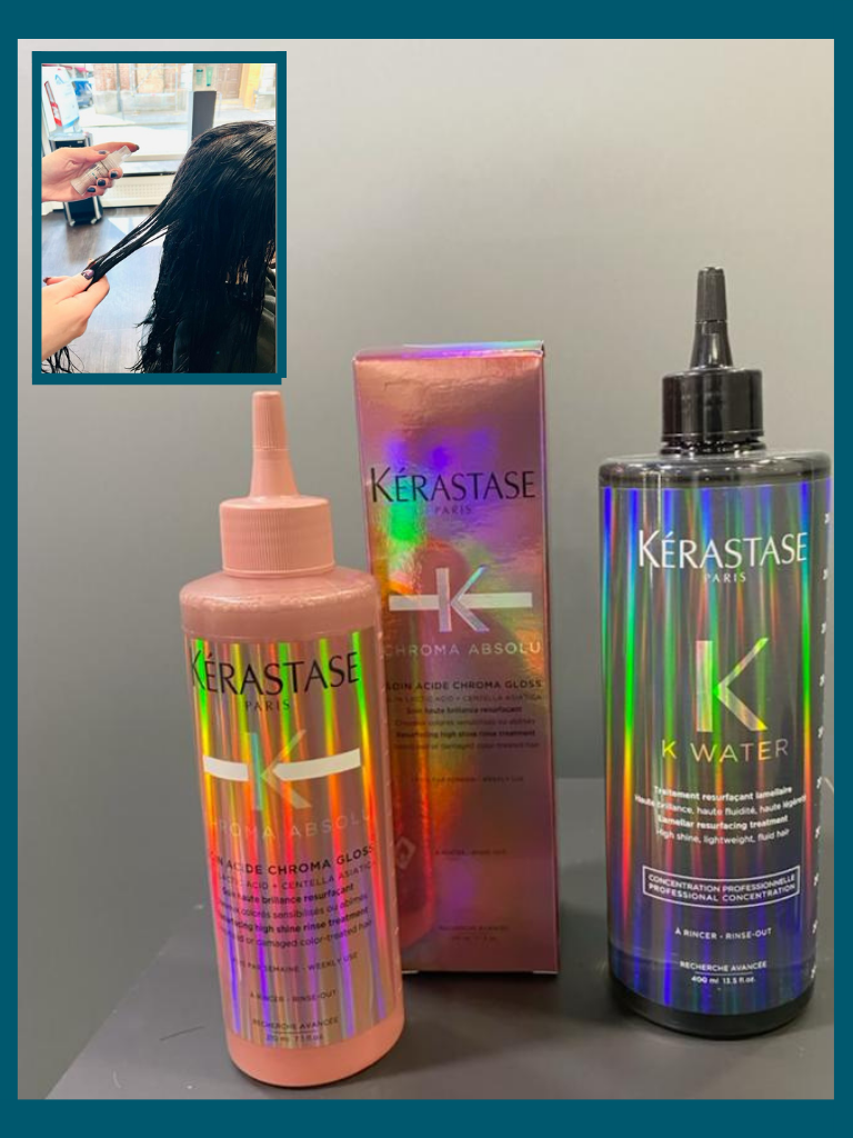 Haarpflege K Water von Kerastase, drei Produkte, Kundin lange Haare